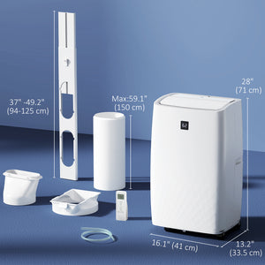 Climatiseur portatif de 14 000 BTU, climatisation avec refroidissement, déshumidificateur, ventilateur