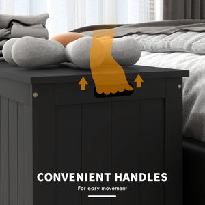 Coffre de rangement avec 2 charnières de sécurité, noir