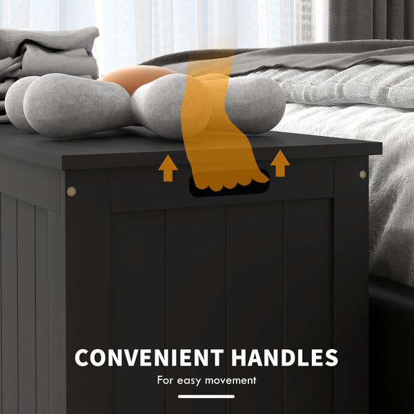 Coffre de rangement avec 2 charnières de sécurité, noir