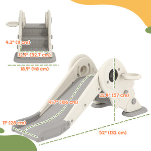 Toboggan pliable 3 en 1 pour tout-petits blanc crème