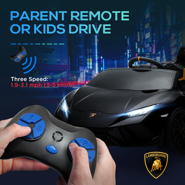 Licensed Lamborghini Huracan 12V with remote control, black