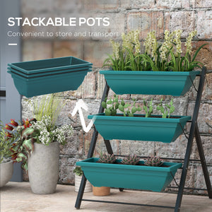 Jardinière verticale surélevée à 3 niveaux avec 3 bacs