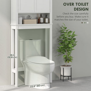 Meuble de rangement à 3 niveaux pour salle de bain avec étagère réglable, blanc