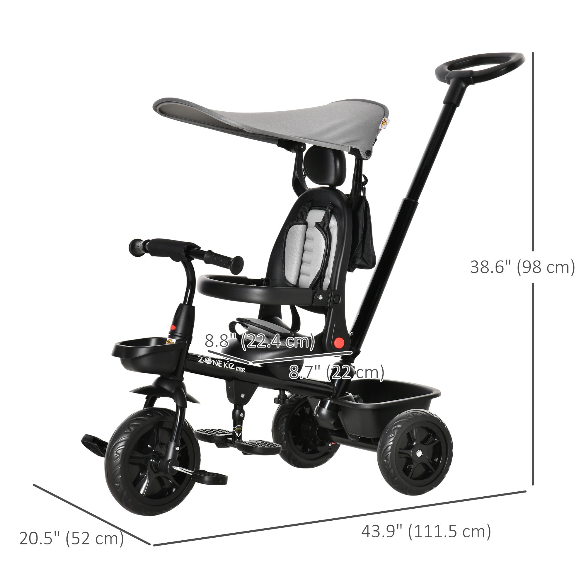 INFANS Tricycle de promenade 4 en 1 avec poignée de poussée réglable INFANS Tricycle de promenade 4 en 1 avec poignée de poussée réglable