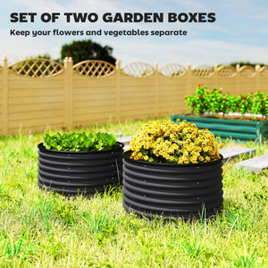 Ensemble de 2 bacs à jardin surélevés avec bordure de sécurité
