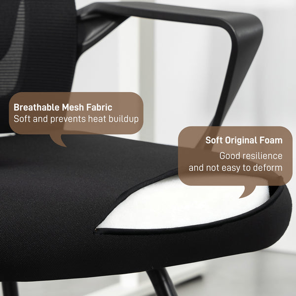 Waiting room chair without wheels with mesh back