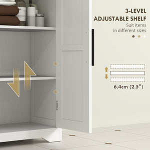 Meuble de salle de bain de style campagnard avec étagère réglable, blanc