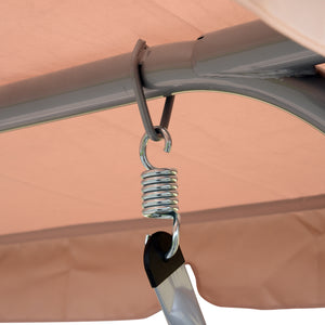 3 Seat Metal Swing Chair Hammock w/ Canopy Cover Heavy Duty Patio Garden Outdoor Beige