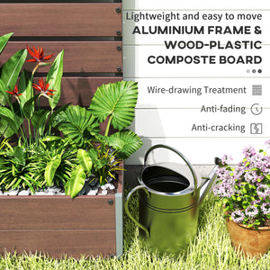 Jardinière surélevée avec treillis pour plantes grimpantes, marron clair