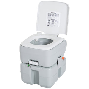 Toilettes de voyage portables avec réservoir à chasse d'eau, indicateur de niveau et robinet, 20 litres