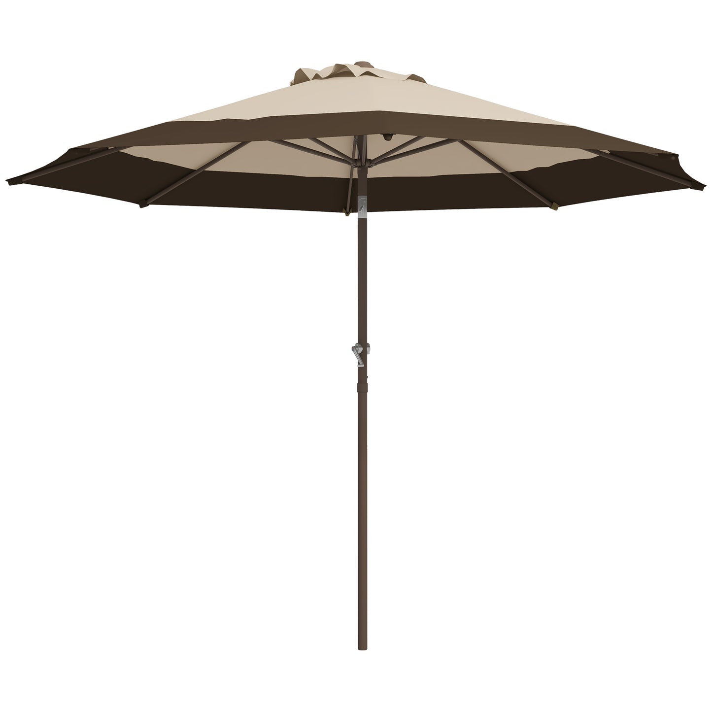 Parasol d'extérieur 9 x 9 pi inclinable avec manivelle, marron foncé