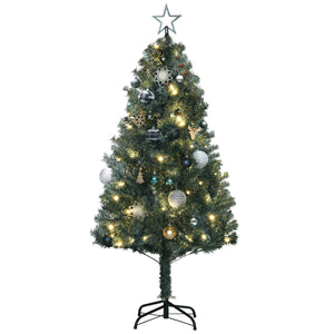Sapin de Noël artificiel de 5 pieds avec 150 LED blanc chaud et décorations