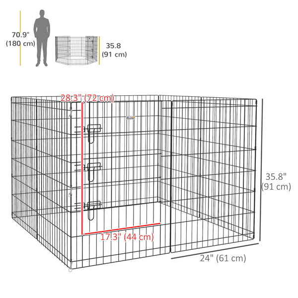 Foldable metal playpen with 8 panels