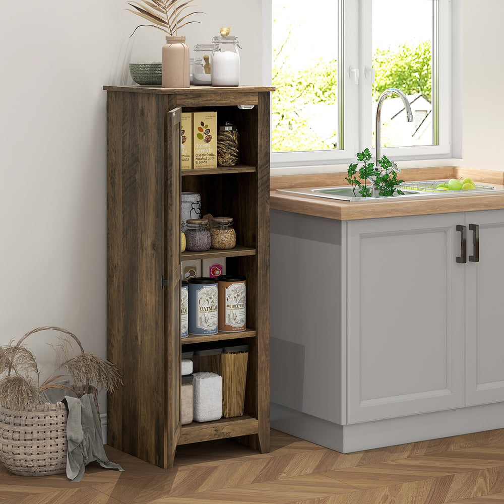 Meuble de rangement avec porte de grange et avec étagères réglables, marron