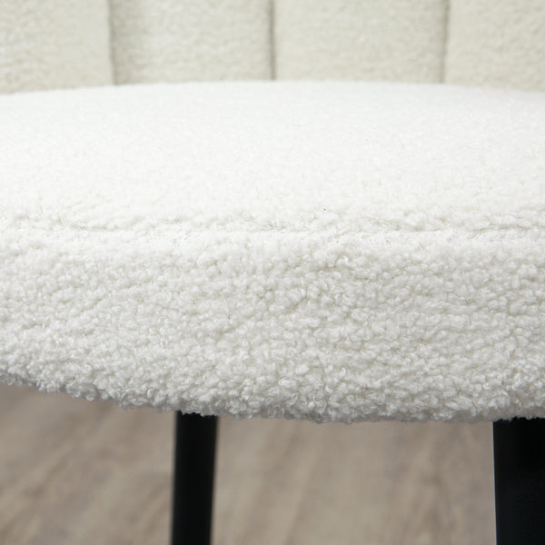 Set of 2 cashmere-look bar stools, cream white