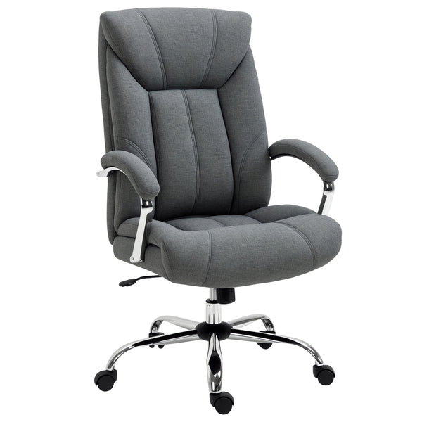 Swivel office chair with high back, grey