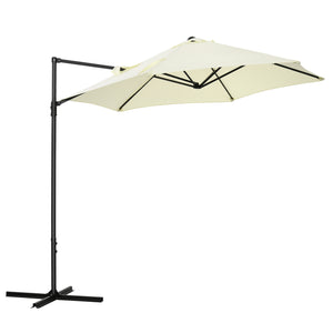 Parasol déporté de 8,5 pieds avec rotation à 360°, beige
