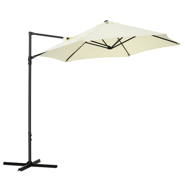 Parasol déporté de 8,5 pieds avec rotation à 360°, beige