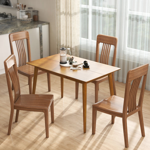47" x 30" Dining Table, Farmhouse Dining Room Table with Pine Wood Frame, Space Saving Kitchen Table, Brown