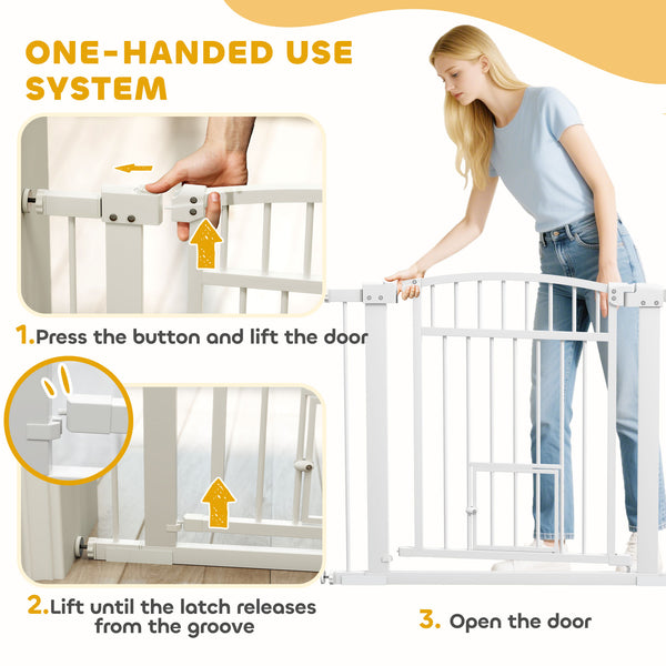Extra Wide Pet Gate with Small Door