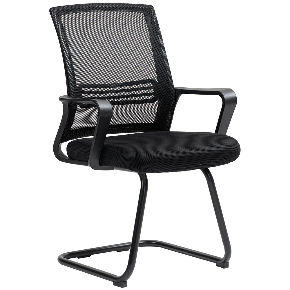 Chaise de bureau ergonomique sans roulettes, noire