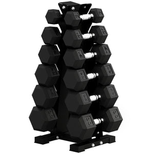 Ensemble d’haltères hexagonaux de 5 à 30 lb avec support de rangement vertical