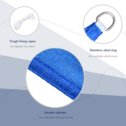Voile d’ombrage triangulaire extérieur – 16,4’ (5 m) avec sac de transport, Bleu