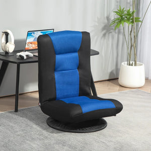 Chaise de sol pliante pivotante à 360 degrés, réglable sur 6 positions, bleu