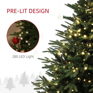 Sapin de Noël artificiel pré-éclairé de 6 pieds avec 1 022 branches et LED blanc chaud