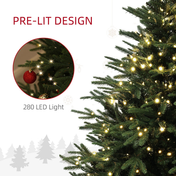 Sapin de Noël artificiel pré-éclairé de 6 pieds avec 1 022 branches et LED blanc chaud