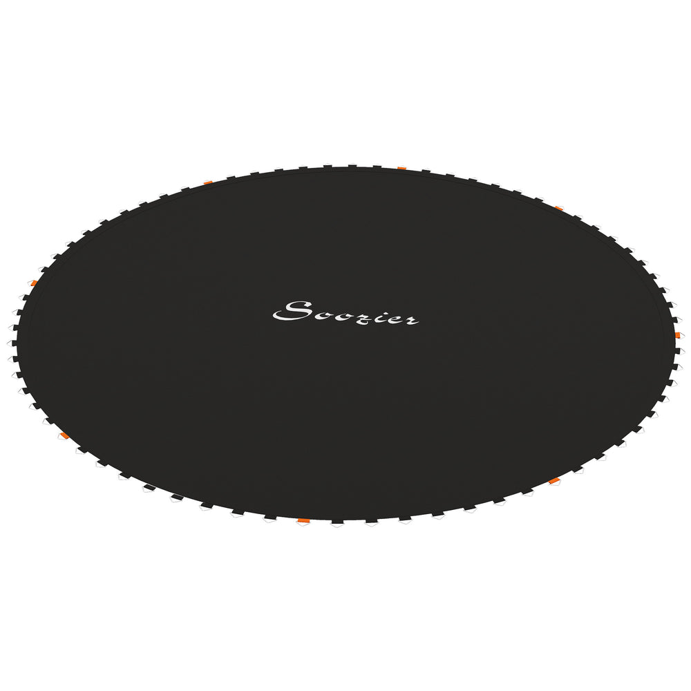 Soozier Trampoline Mat Replacement with Spring Pull Tool and 72 V-Hooks, Fits 12ft Trampoline, Using 5.5" Springs, Black