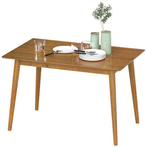 47" x 30" Dining Table, Farmhouse Dining Room Table with Pine Wood Frame, Space Saving Kitchen Table, Brown