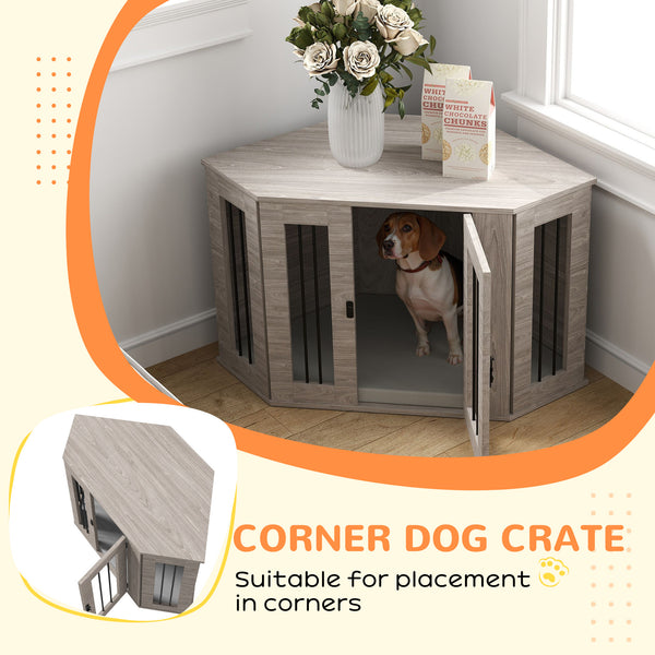 Meuble cage de 41 pouces avec coussin, gris