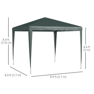 9' x 9' Portable Canopy Party Tent Gazebo Outdoor Sunshade for Weddings Parties with Dressed Legs, Dark Green