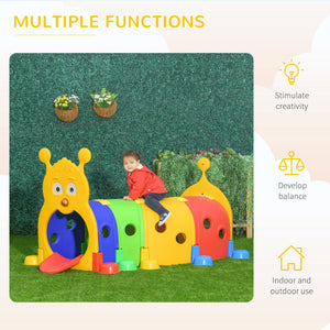 Tunnel motif chenille pour enfants de 3 à 6 ans, multicolore