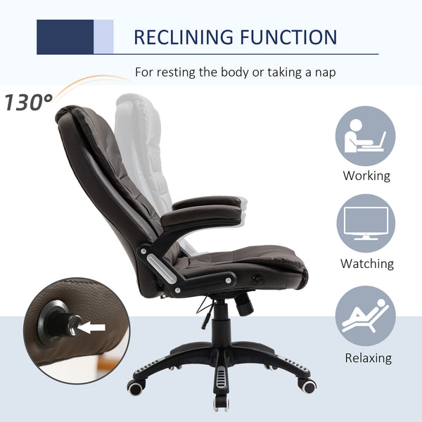 Office chair in faux leather, brown