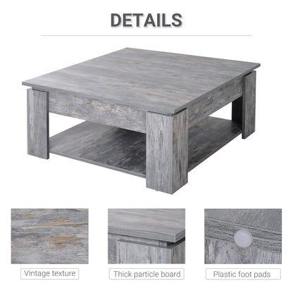 Table basse moderne avec étagère de rangement, grise