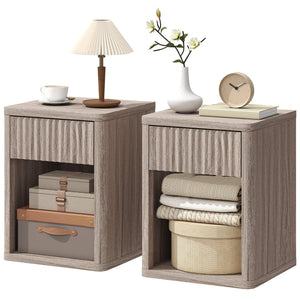 Ensemble de 2 tables de chevet modernes, grises
