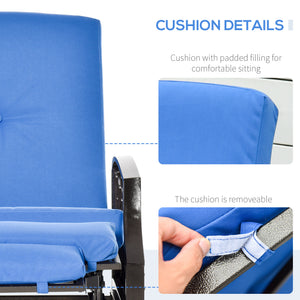 Fauteuil inclinable en rotin, bleu