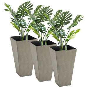 Lot de 3 jardinières en plastique
