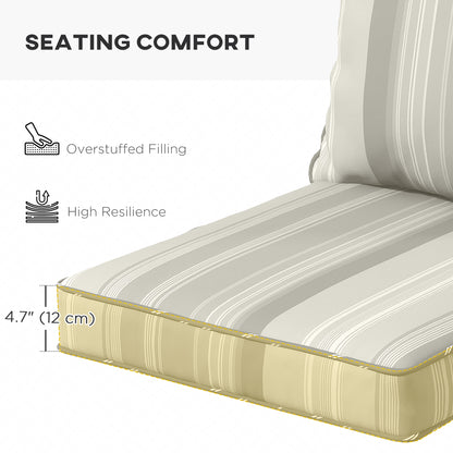Coussins de remplacement, lot de 4, pour chaise de patio, intérieur et extérieur, gris