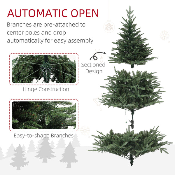 Sapin de Noël artificiel pré-éclairé de 6 pieds avec 1 022 branches et LED blanc chaud