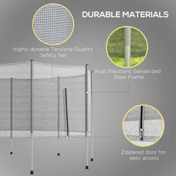 Filet de sécurité de rechange pour trampoline 12 pieds, gris