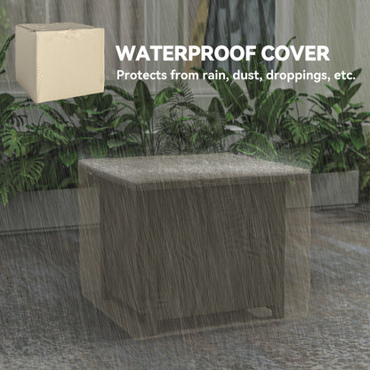 Outsunny 28" Square 40,000 BTU Propane Fire Pit Table with Waterproof Cover and Adjustable Footrests