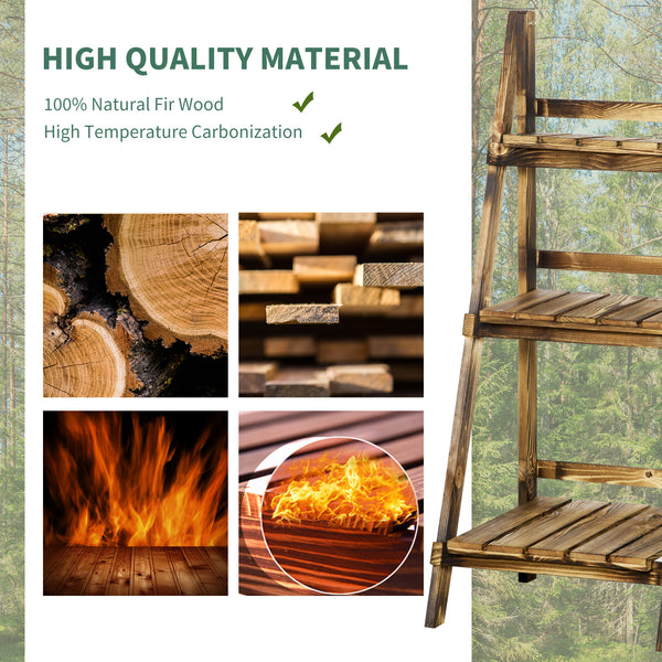 3-Tier Folding Wooden Plant Stand 