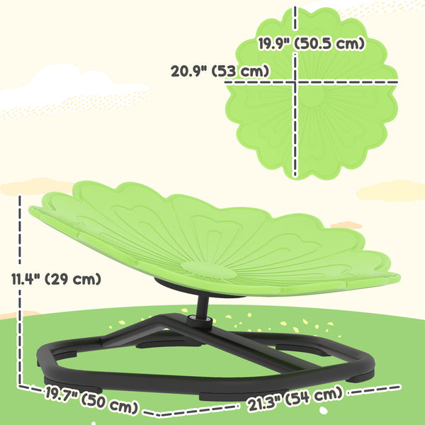 Chaise pivotante en forme de fleur pour enfants, verte