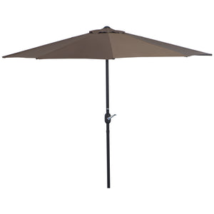 Parasol demi-rond de 9 pieds, couleur café
