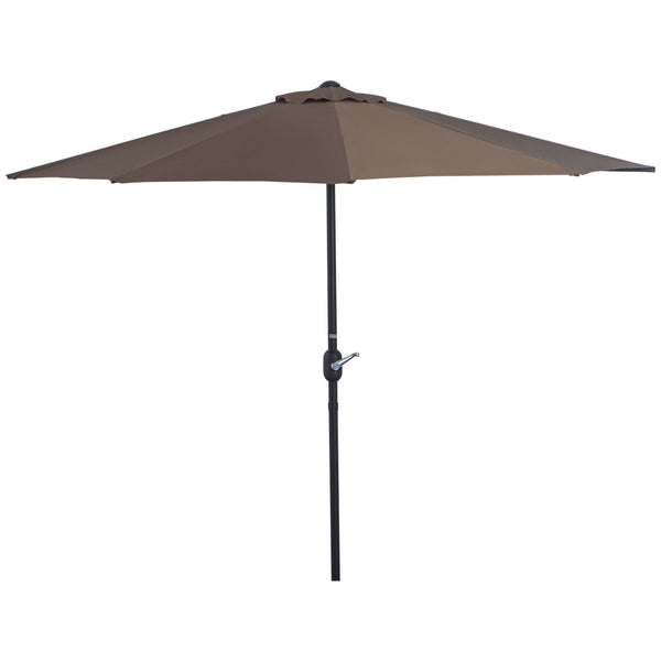Parasol demi-rond de 9 pieds, couleur café
