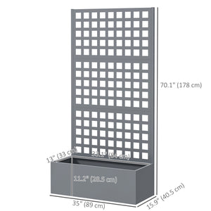 Galvanized raised planter with trellis for climbing plants, vegetables and vines