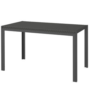 Table de patio 4 places avec plateau en rotin synthétique, noir